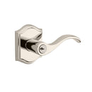Baldwin Reserve ENCURLTAR141 Entry Left Hand Curve Lever and Traditional Arch Rose with 6AL Latch and Dual Strike Bright Nickel Finish - Left Hand - Brass