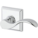 Baldwin Reserve ENCURLTSR260 Entry Left Hand Curve Lever and Traditional Square Rose with 6AL Latch and Dual Strike Bright Chrome Finish - Left Hand - Brass