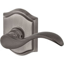 Baldwin Reserve ENCURRTAR152 Entry Right Hand Curve Lever and Traditional Arch Rose with 6AL Latch and Dual Strike Matte Antique Nickel Finish - Right Hand - Brass