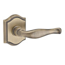 Baldwin Reserve ENDECRTAR049 Entry Right Hand Decorative Lever and Traditional Arch Rose with 6AL Latch and Dual Strike Matte Brass and Black Finish - Right Hand - Brass