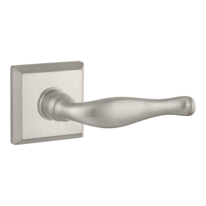 Baldwin Reserve ENDECTSR150 Entry Right Hand Decorative Lever and Traditional Square Rose with 6AL Latch and Dual Strike Satin Nickel Finish - Right Hand - Brass