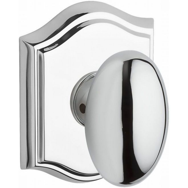 Baldwin Reserve ENELLTAR260 Entry Ellipse Knob and Traditional Arch Rose with 6AL Latch and Dual Strike Bright Chrome Finish - Bright Chrome - Brass