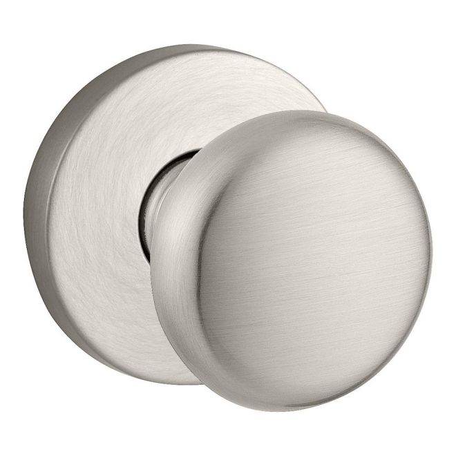 Baldwin Reserve ENROUCRR150 Entry Round Knob and Contemporary Round Rose with 6AL Latch and Dual Strike Satin Nickel Finish - Satin Nickel - Brass