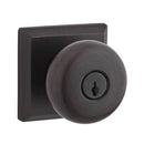 Baldwin Reserve ENROUTSR112 Entry Round Knob and Traditional Square Rose with 6AL Latch and Dual Strike Venetian Bronze Finish - Venetian Bronze - Brass
