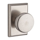 Baldwin Reserve ENRUSRSR492 Entry Rustic Knob and Rustic Square Rose with 6AL Latch and Dual Strike White Bronze Finish - White Bronze - Brass