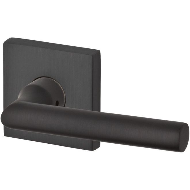 Baldwin Reserve ENTUBCSR112 Entry Tube Lever and Contemporary Square Rose with 6AL Latch and Dual Strike Venetian Bronze Finish - NA - Brass