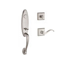 Baldwin Reserve FDCHEXCURLTSR150 Full Dummy Chesapeake Handleset Left Hand Curve Lever and Traditional Square Rose Satin Nickel Finish - Left Hand - NA