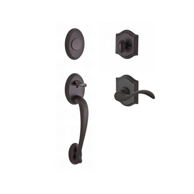 Baldwin Reserve FDCOLXCURLTAR112 Full Dummy Columbus Handleset Left Hand Curve Lever and Traditional Arch Rose Venetian Bronze Finish - Left Hand - NA