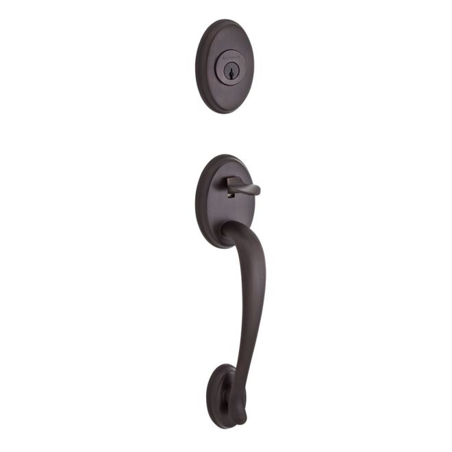 Baldwin Reserve FDCOLXCURLTRR112 Full Dummy Columbus Handleset Left Hand Curve Lever and Traditional Round Rose Venetian Bronze Finish - Left Hand - NA