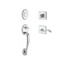 Baldwin Reserve FDCOLXCURLTSR260 Full Dummy Columbus Handleset Left Hand Curve Lever and Traditional Square Rose Bright Chrome Finish - Left Hand - NA