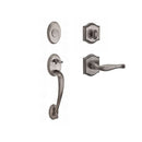 Baldwin Reserve FDCOLXDECLTAR152 Full Dummy Columbus Handleset Left Hand Decorative Lever and Traditional Arch Rose Matte Antique Nickel Finish - Left Hand - NA