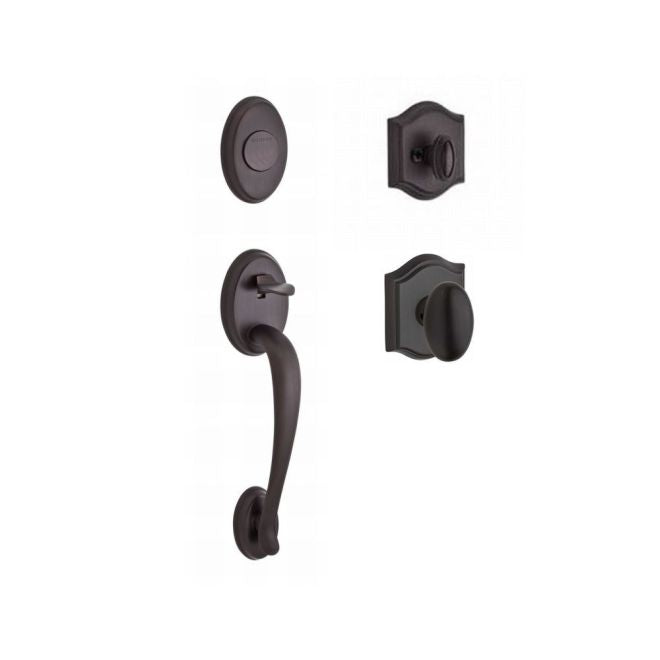 Baldwin Reserve FDCOLXELLTAR112 Full Dummy Columbus Handleset Ellipse Knob and Traditional Arch Rose Venetian Bronze Finish - Venetian Bronze - NA