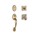Baldwin Reserve FDCOLXELLTSR049 Full Dummy Columbus Handleset Ellipse Knob and Traditional Square Rose Matte Brass and Black Finish - NA - NA