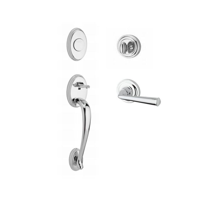 Baldwin Reserve FDCOLXFEDRTRR260 Full Dummy Columbus Handleset Right Hand Federal Lever and Traditional Round Rose Bright Chrome Finish - Right Hand - NA
