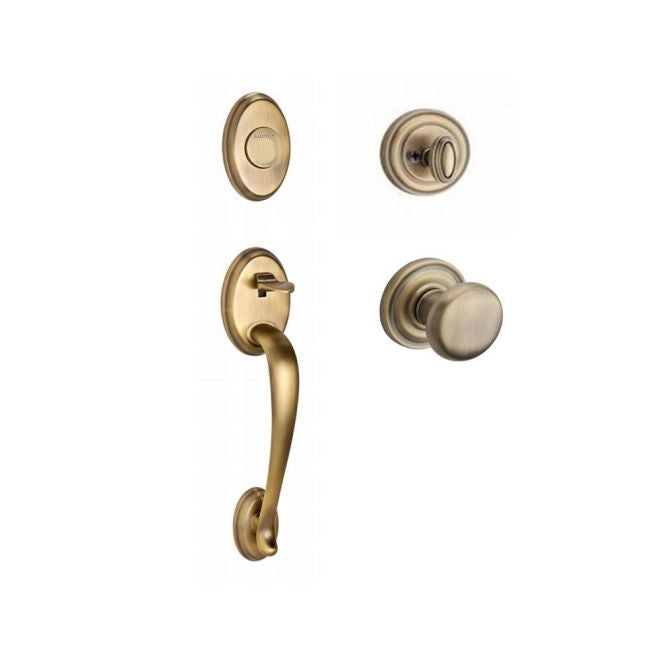 Baldwin Reserve FDCOLXROUTRR049 Full Dummy Columbus Handleset Round Knob and Traditional Round Rose Matte Brass and Black Finish - NA - NA