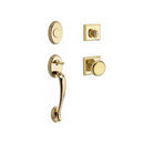 Baldwin Reserve FDCOLXROUTSR003 Full Dummy Columbus Handleset Round Knob and Traditional Square Rose Lifetime Brass Finish - NA - NA