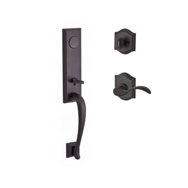 Baldwin Reserve FDDELXCURLTAR112 Full Dummy Del Mar Handleset Left Hand Curve Lever and Traditional Arch Rose Venetian Bronze Finish - Left Hand - NA