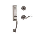 Baldwin Reserve FDDELXCURLTRR152 Full Dummy Del Mar Handleset Left Hand Curve Lever and Traditional Round Rose Matte Antique Nickel Finish - Left Hand - NA