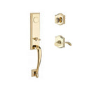 Baldwin Reserve FDDELXCURRTAR003 Full Dummy Del Mar Handleset Right Hand Curve Lever and Traditional Arch Rose Lifetime Brass Finish - Right Hand - NA