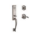 Baldwin Reserve FDDELXCURRTAR152 Full Dummy Del Mar Handleset Right Hand Curve Lever and Traditional Arch Rose Matte Antique Nickel Finish - Right Hand - NA