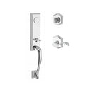 Baldwin Reserve FDDELXCURRTAR260 Full Dummy Del Mar Handleset Right Hand Curve Lever and Traditional Arch Rose Bright Chrome Finish - Right Hand - NA
