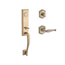 Baldwin Reserve FDDELXDECLTAR049 Full Dummy Del Mar Handleset Left Hand Decorative Lever and Traditional Arch Rose Matte Brass and Black Finish - Left Hand - NA