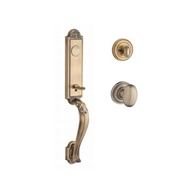 Baldwin Reserve FDELIXELLTRR049 Full Dummy Elizabeth Handleset Ellipse Knob and Traditional Round Rose Matte Brass and Black Finish - NA - NA