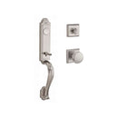 Baldwin Reserve FDELIXROUTSR150 Full Dummy Elizabeth Handleset Round Knob and Traditional Square Rose Satin Nickel Finish - NA - NA