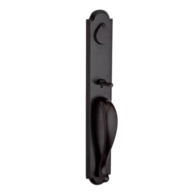 Baldwin Reserve FDELKXRUSRAR481 Full Dummy Elkhorn Handleset Rustic Knob and Rustic Arch Rose Dark Bronze Finish - NA - NA