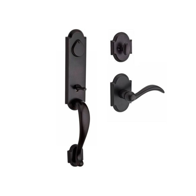 Baldwin Reserve FDKODXARCRRAR481 Full Dummy Kodiak Handleset Right Hand Arch Lever and Rustic Arch Rose Dark Bronze Finish - Right Hand - NA