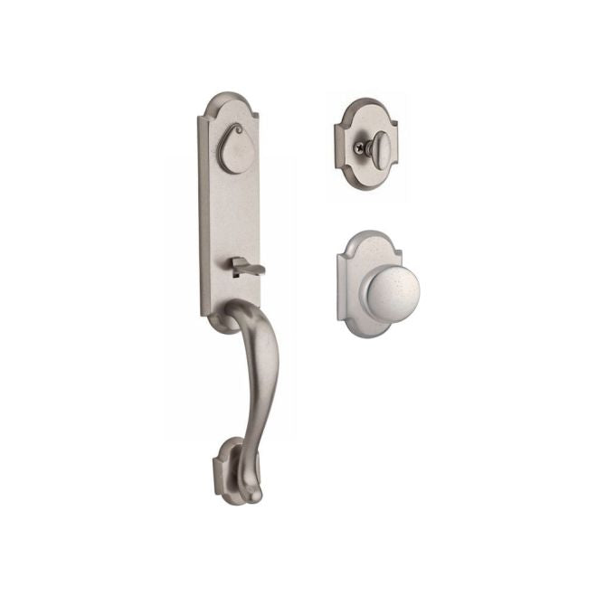 Baldwin Reserve FDKODXRUSRAR492 Full Dummy Kodiak Handleset Rustic Knob and Rustic Arch Rose White Bronze Finish - NA - NA