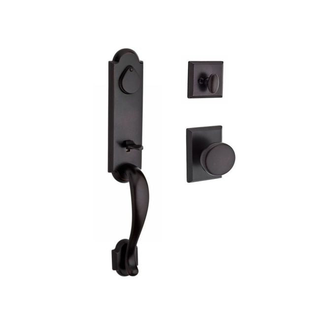 Baldwin Reserve FDKODXRUSRSR481 Full Dummy Kodiak Handleset Rustic Knob and Rustic Square Rose Dark Bronze Finish - NA - NA