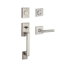 Baldwin Reserve FDLAJXTUBCSR150 Full Dummy La Jolla Handleset Tube Lever and Contemporary Square Rose Satin Nickel Finish - NA - NA