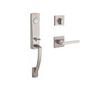Baldwin Reserve FDMIAXSQURCSR150 Full Dummy Miami Handleset Right Hand Square Lever and Contemporary Square Rose Satin Nickel Finish - Right Hand - NA