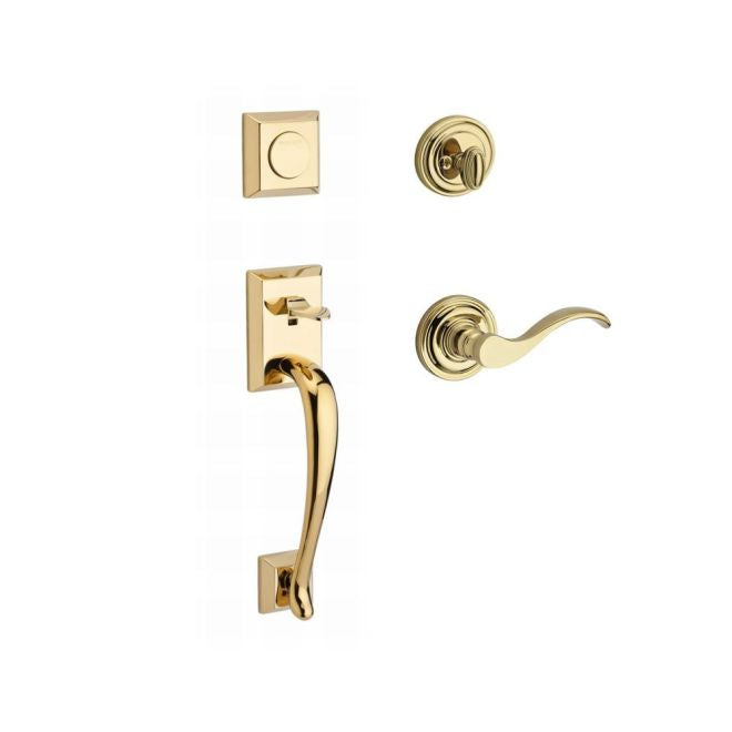 Baldwin Reserve FDNAPXCURLTRR003 Full Dummy Napa Handleset Left Hand Curve Lever and Traditional Round Rose Lifetime Brass Finish - Left Hand - NA