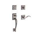 Baldwin Reserve FDNAPXCURLTSR152 Full Dummy Napa Handleset Left Hand Curve Lever and Traditional Square Rose Matte Antique Nickel Finish - Left Hand - NA