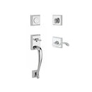 Baldwin Reserve FDNAPXCURLTSR260 Full Dummy Napa Handleset Left Hand Curve Lever and Traditional Square Rose Bright Chrome Finish - Left Hand - NA