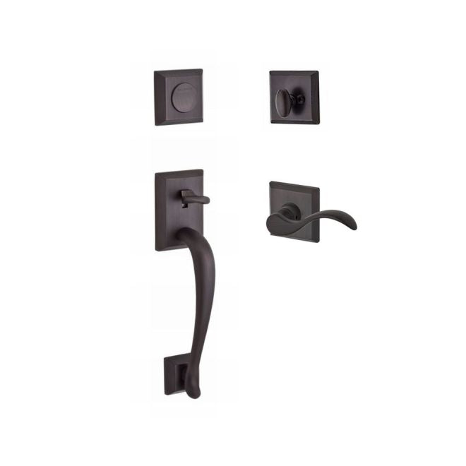 Baldwin Reserve FDNAPXCURRTSR112 Full Dummy Napa Handleset Right Hand Curve Lever and Traditional Square Rose Venetian Bronze Finish - Right Hand - NA