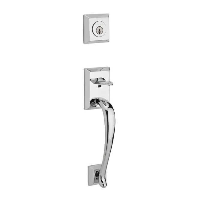 Baldwin Reserve FDNAPXFEDLTAR260 Full Dummy Napa Handleset Left Hand Federal Lever and Traditional Arch Rose Bright Chrome Finish - Left Hand - NA