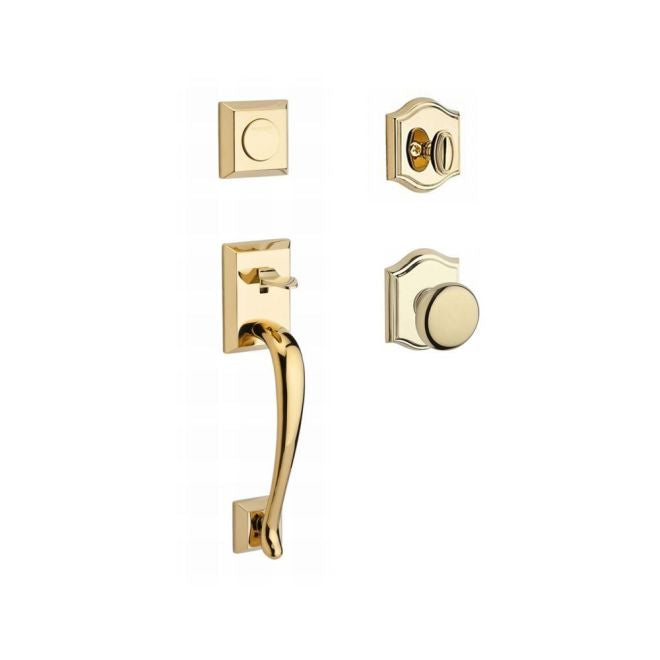 Baldwin Reserve FDNAPXROUTAR003 Full Dummy Napa Handleset Round Knob and Traditional Arch Rose Lifetime Brass Finish - NA - NA
