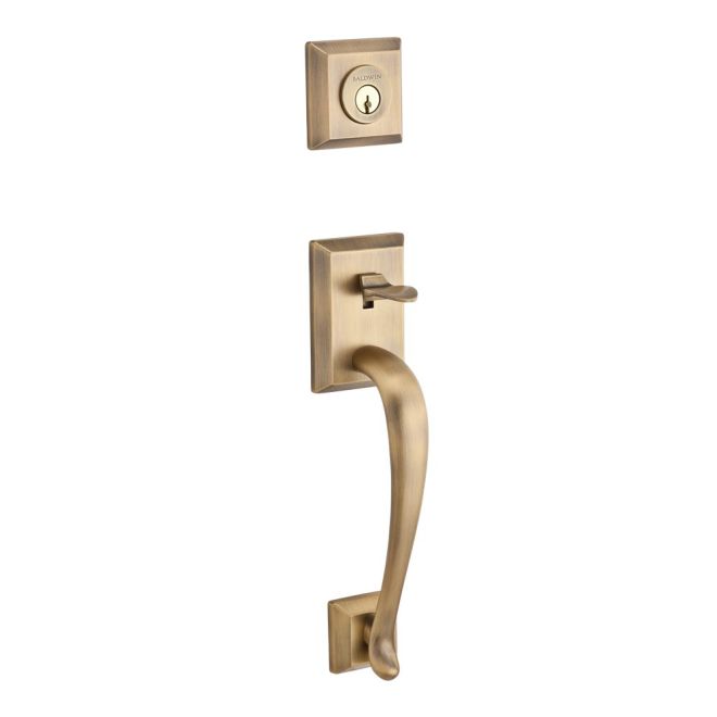 Baldwin Reserve FDNAPXROUTRR049 Full Dummy Napa Handleset Round Knob and Traditional Round Rose Matte Brass and Black Finish - NA - NA