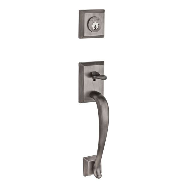 Baldwin Reserve FDNAPXTRATRR152 Full Dummy Napa Handleset Traditional Knob and Traditional Round Rose Matte Antique Nickel Finish - NA - NA