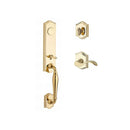 Baldwin Reserve FDNEWXCURLTAR003 Full Dummy New Hampshire Handleset Left Hand Curve Lever and Traditional Arch Rose Lifetime Brass Finish - Left Hand - NA