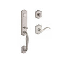 Baldwin Reserve FDNEWXCURLTAR150 Full Dummy New Hampshire Handleset Left Hand Curve Lever and Traditional Arch Rose Satin Nickel Finish - Left Hand - NA
