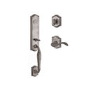 Baldwin Reserve FDNEWXCURRTAR152 Full Dummy New Hampshire Handleset Right Hand Curve Lever and Traditional Arch Rose Matte Antique Nickel Finish - Right Hand - NA