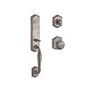 Baldwin Reserve FDNEWXROUTAR152 Full Dummy New Hampshire Handleset Round Knob and Traditional Arch Rose Matte Antique Nickel Finish - NA - NA