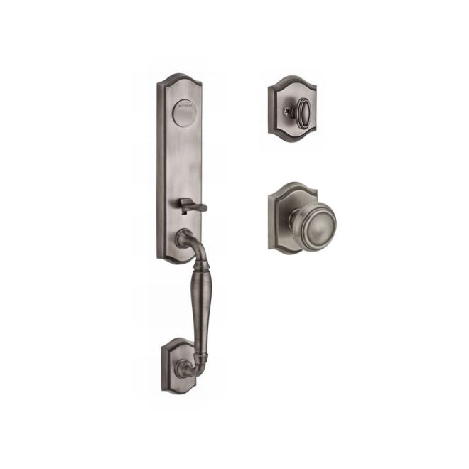 Baldwin Reserve FDNEWXTRATAR152 Full Dummy New Hampshire Handleset Traditional Knob and Traditional Arch Rose Matte Antique Nickel Finish - NA - NA