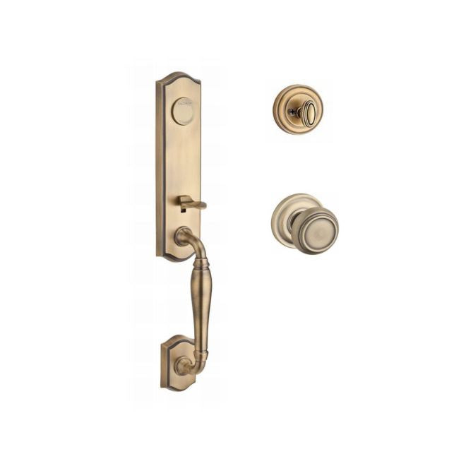 Baldwin Reserve FDNEWXTRATRR049 Full Dummy New Hampshire Handleset Traditional Knob and Traditional Round Rose Matte Brass and Black Finish - NA - NA