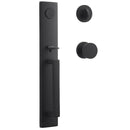 Baldwin Reserve FDSANXCONCRR190 Full Dummy Santa Cruz Handleset with Contemporary Knob and Contemporary Round Rose Satin Black Finish - NA - NA