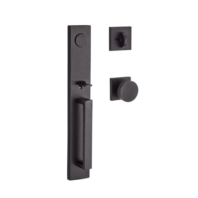 Baldwin Reserve FDSANXCONCSR112 Full Dummy Santa Cruz Handleset with Contemporary Knob and Contemporary Square Rose Venetian Bronze Finish - NA - NA
